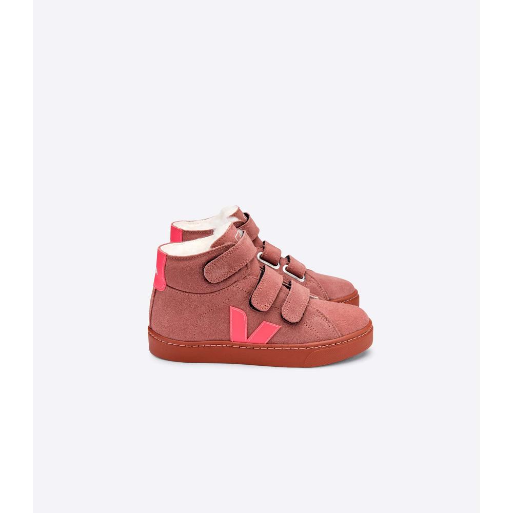 Veja ESPLAR MID FURED SUEDE Hoog Kinderen Rood | BE 699HAP